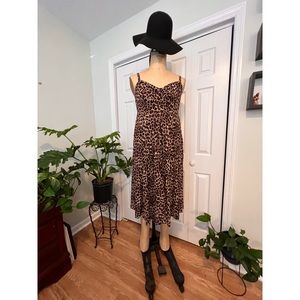 TORRID LEOPARD CHALLIS BUTTON FRONT MIDI DRESS SIZE 0